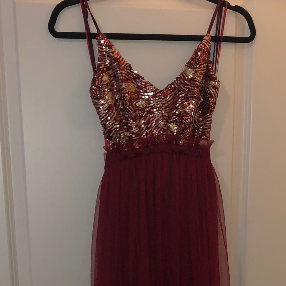Long burgundy dress